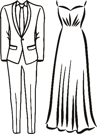 Traje y vestido de gala